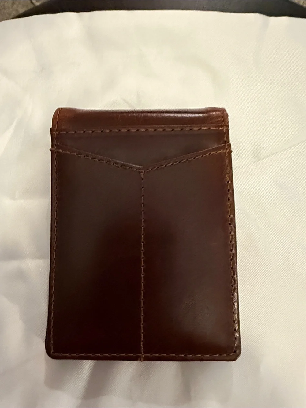 Johnston & Murphy Rich Brown Leather Slim Card Holder